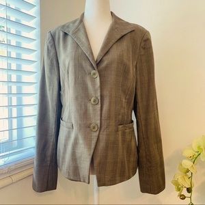 LAFAYETTE 148 Women’s Plaid Wool Blazer Tan Size 8